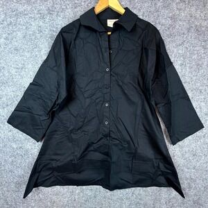 Lot of 7 Truth + Style Shirt Womens Small Black Roll Tab Office Basics Capsule